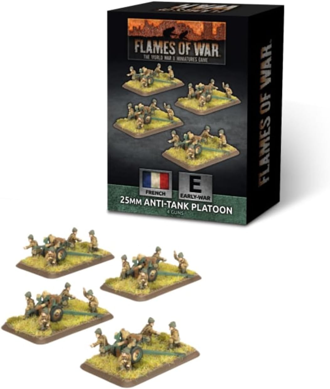 Flames of War: FRX14 Hotchkiss 25mm Anti-tank Platoon (x4 guns