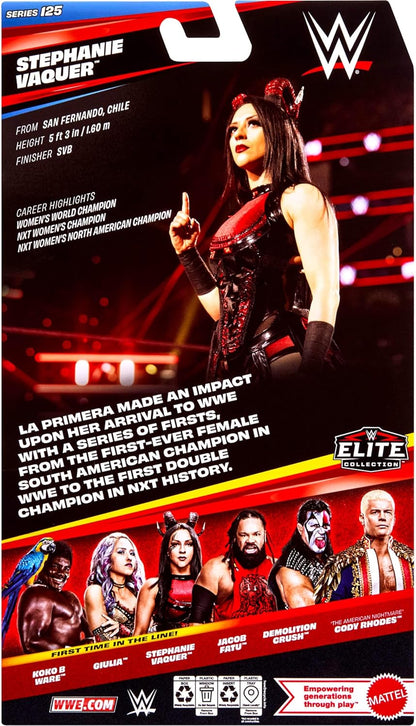 Mattel WWE Elite Action Figure & Accessories, Series #125 Set, 6-inch Collectible Stephanie Vaquer with 25 Articulation Points & Swappable Hands