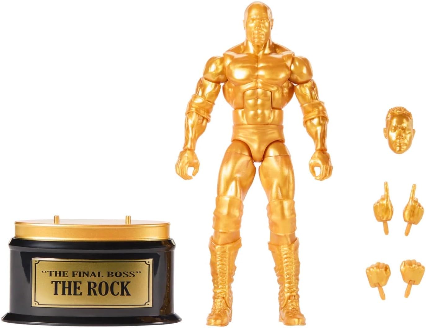 WWE The Rock The Final Boss Gold Collectors Edition Mattel Elite Collection Series 125 Wrestling Action Wrestler Figure Toy