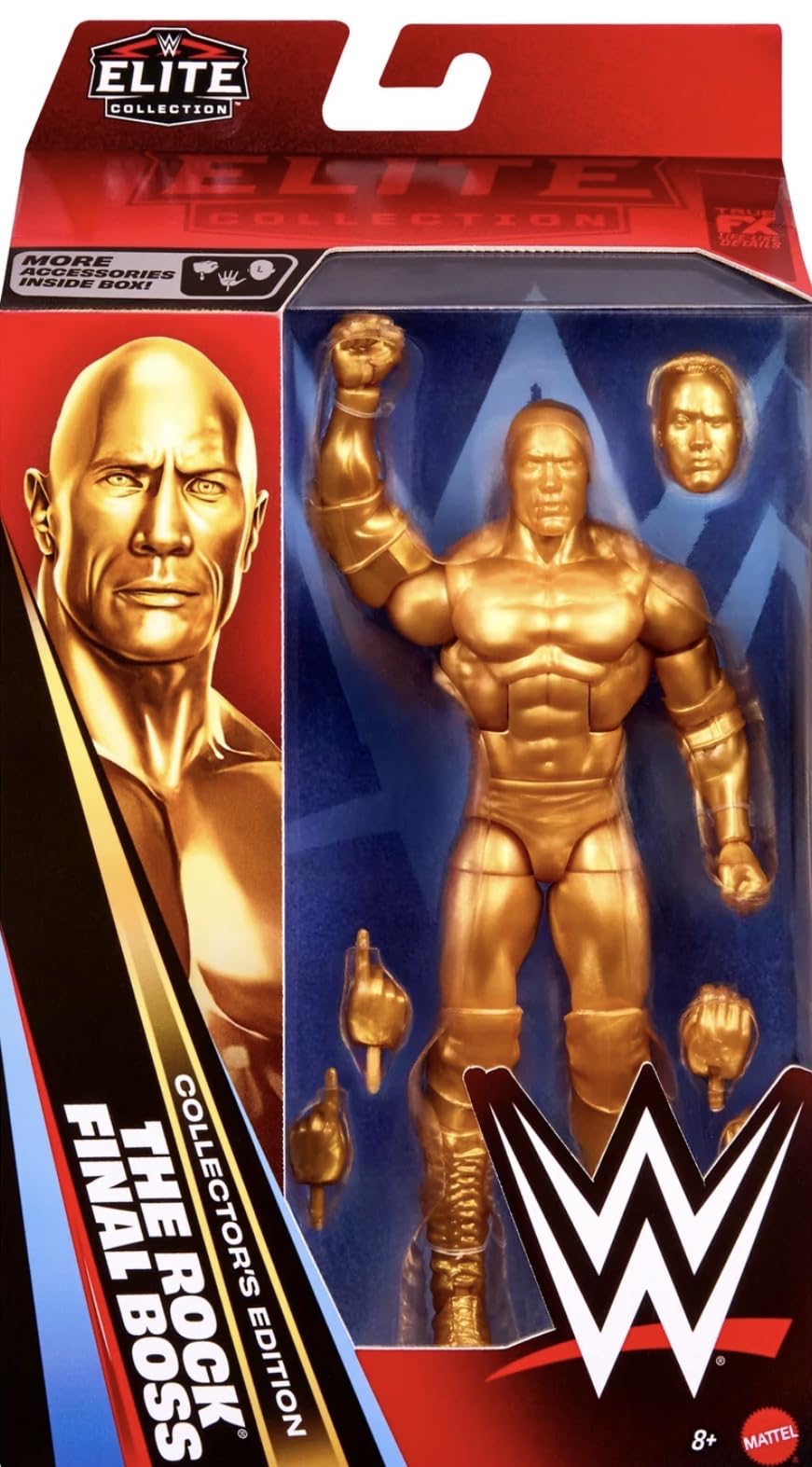 WWE The Rock The Final Boss Gold Collectors Edition Mattel Elite Collection Series 125 Wrestling Action Wrestler Figure Toy