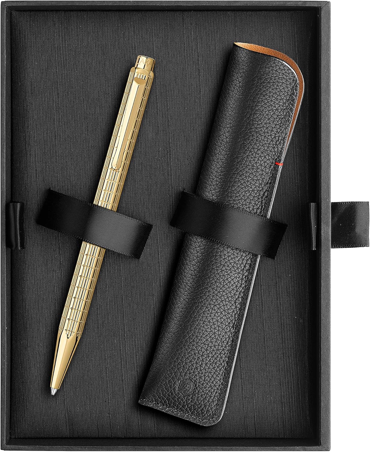 Caran d'Ache ECRIDOR LIGHTS Limited Edition Gold Ballpoint Pen & Leather Case Set