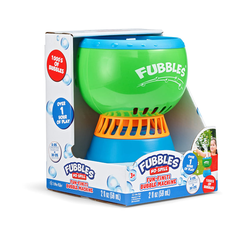 Little Kids Fubbles No-Spill Fun-Finiti Bubble Machine Active Play per bambini dai 3 agli 8 anni