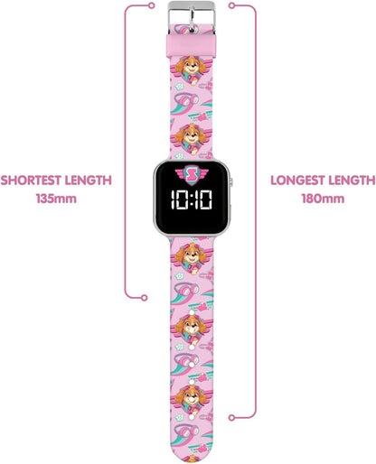 Accutime Paw Patrol Skye Pink Printed Strap LED Watch PAW4628