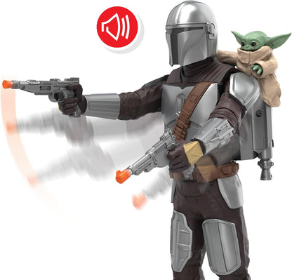 Star Wars The Mandalorian & Grogu Bounty Blaster, 28-cm Action Figure with Sound Effects & Phrases, Interactive Toys for Boys & Girls Ages 4+ - English version