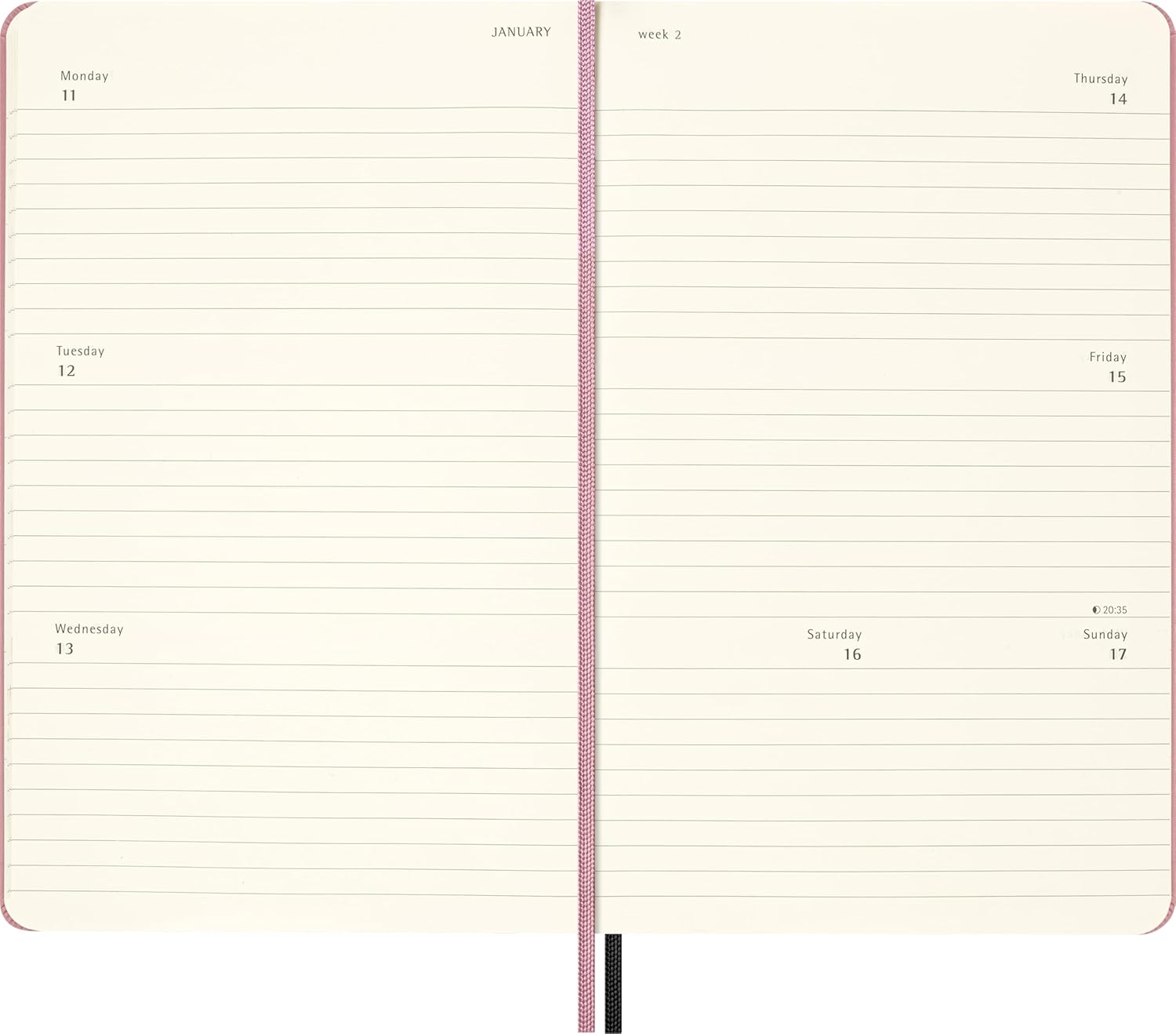 Moleskine x BLACKPINK Weekly Planner 2026 2027-18-Month Horizontal Planner with Hard Cover and Elastic Closure, Large Size 13 x 21 cm