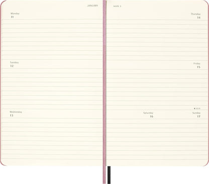 Moleskine x BLACKPINK Weekly Planner 2026 2027-18-Month Horizontal Planner with Hard Cover and Elastic Closure, Large Size 13 x 21 cm