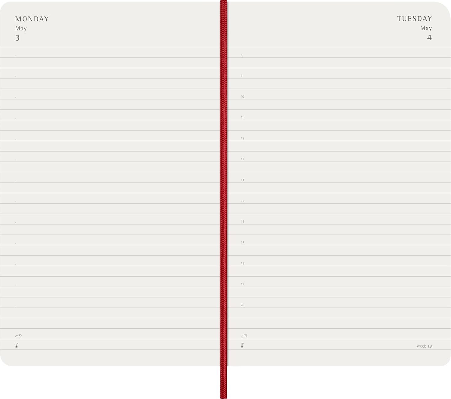 Moleskine Daily Planner 2027, Soft Cover 12 Month Diary with Elastic Closure, Large 13x21 Cm, Scarlet Red