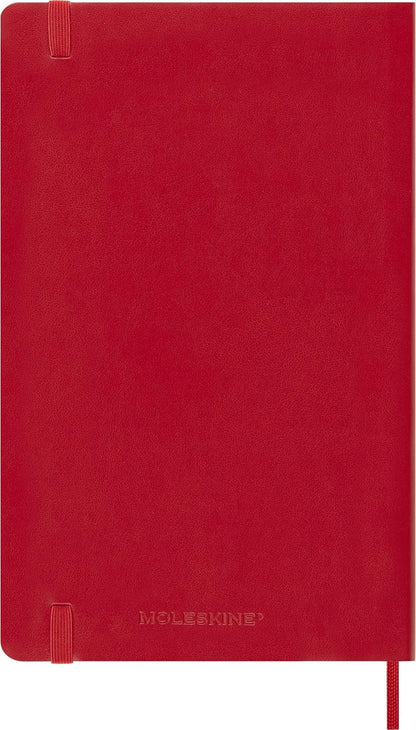 Moleskine Daily Planner 2027, Soft Cover 12 Month Diary with Elastic Closure, Large 13x21 Cm, Scarlet Red
