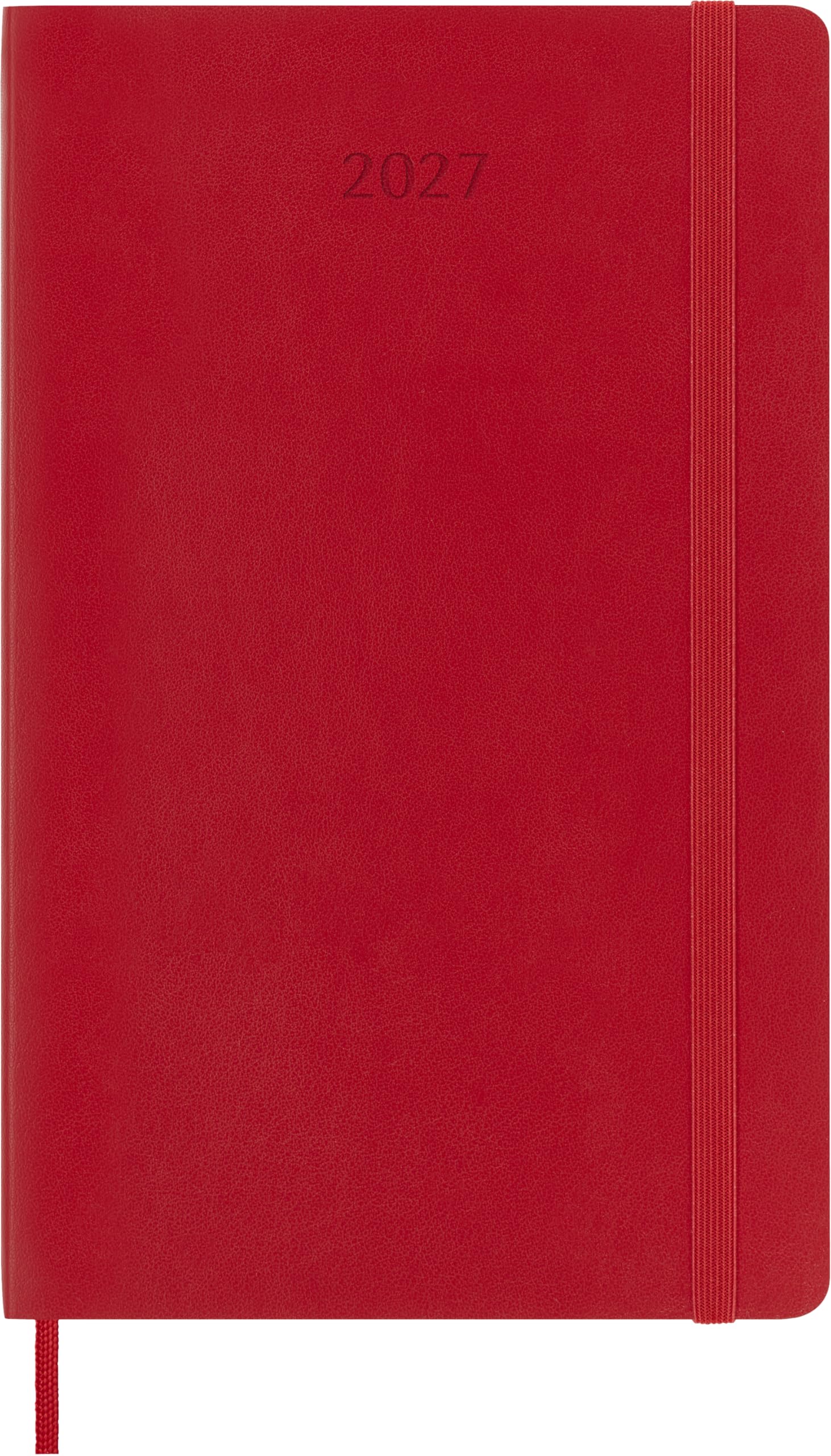 Moleskine Daily Planner 2027, Soft Cover 12 Month Diary with Elastic Closure, Large 13x21 Cm, Scarlet Red