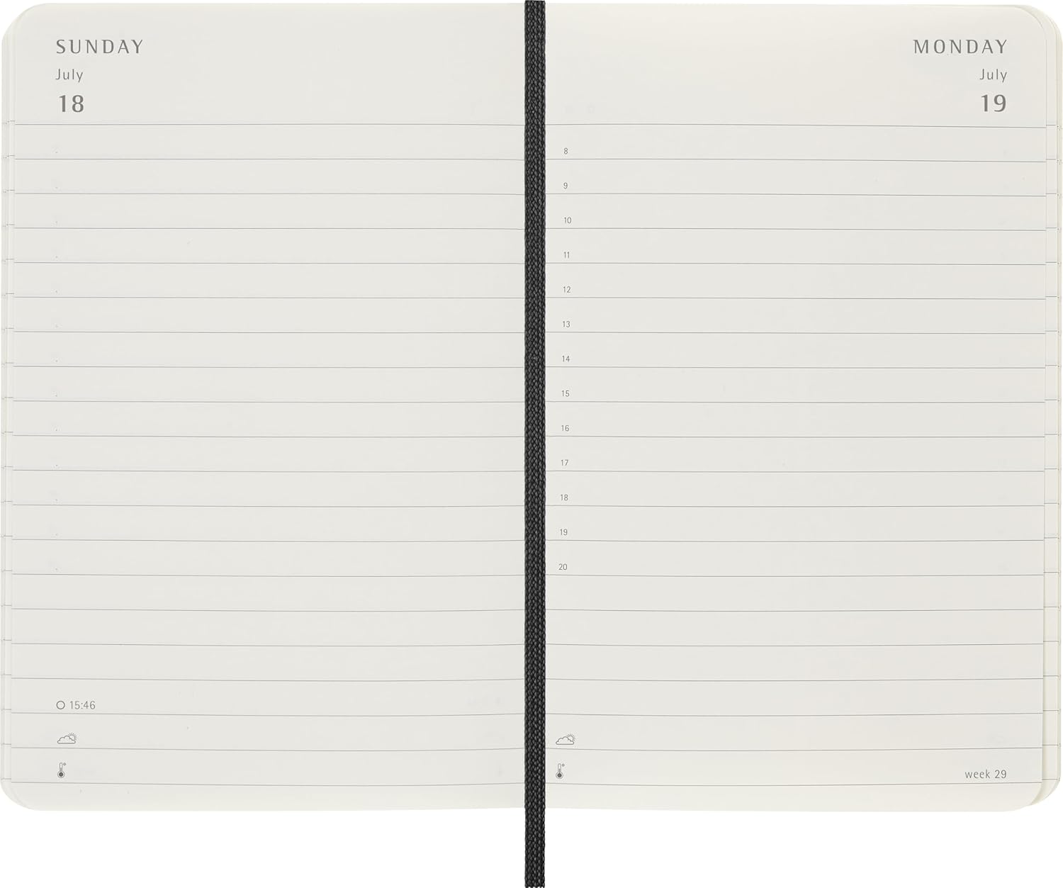 Moleskine Daily Planner 2027, Soft Cover 12 Month Diary with Elastic Closure, Pocket Size 9x14 Cm, Black