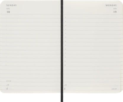 Moleskine Daily Planner 2027, Soft Cover 12 Month Diary with Elastic Closure, Pocket Size 9x14 Cm, Black