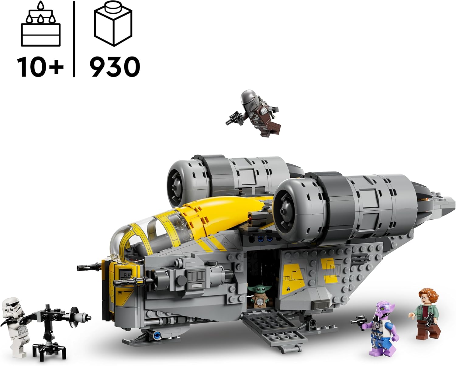 LEGO Star Wars 75447 De Razor Crest Ruimteschip Speelgoed voor Kinderen - De Mandalorian en Grogu Bouwpakket met 4 Minifiguren en Grogu Figuur - Cadeau voor Jongens, Meisjes en Fans vanaf 10 Jaar