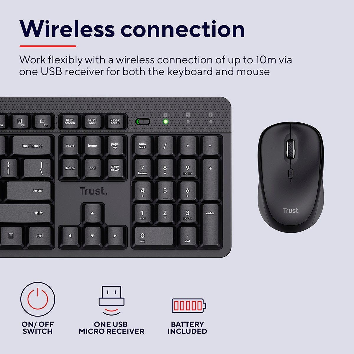 Trust Ody II keyboard Mouse included RF Wireless QWERTY