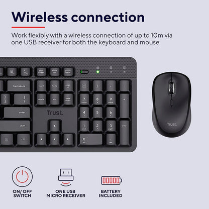 Trust Ody II keyboard Mouse included RF Wireless QWERTY