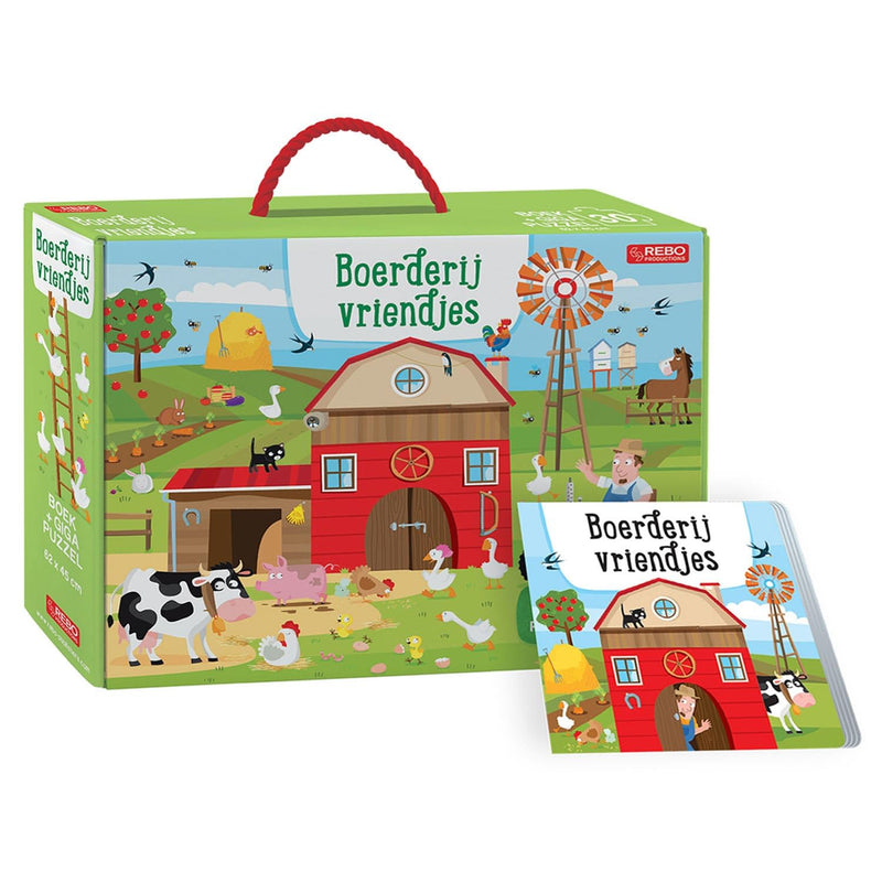 Rebo Publishers - Boek en Puzzel - Boerderijvriendjes