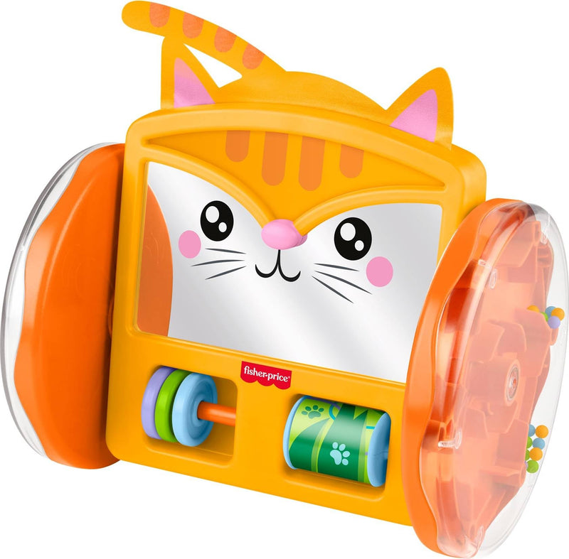 Fisher-Price Baby Toy FP Pets Crawl-After Kitty Babyspiegel, buiktijd en tracking-activiteit voor baby's vanaf 3 maanden