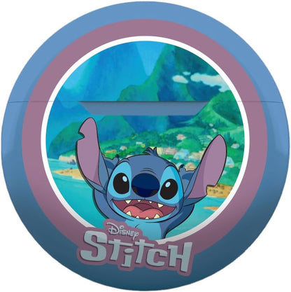 Lexibook, Disney Stitch, Draadloze stereooordopjes, Hoge geluidskwaliteit, Geïntegreerde microfoon, Slimme aanraakbediening, Oplaadetui, Geluidsniveau beperkt tot 85 dB, Blauw, HPBT05D