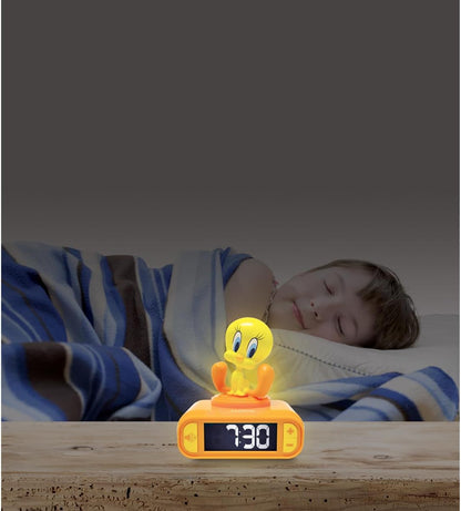 LEXIBOOK, Tweety Nachtlampje Wekker met geluiden, Geel, RL800TW