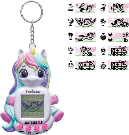 Lexibook, Console My Best-E Licorne met LCD-scherm en sleutelhanger, Roze, JLMBUNI