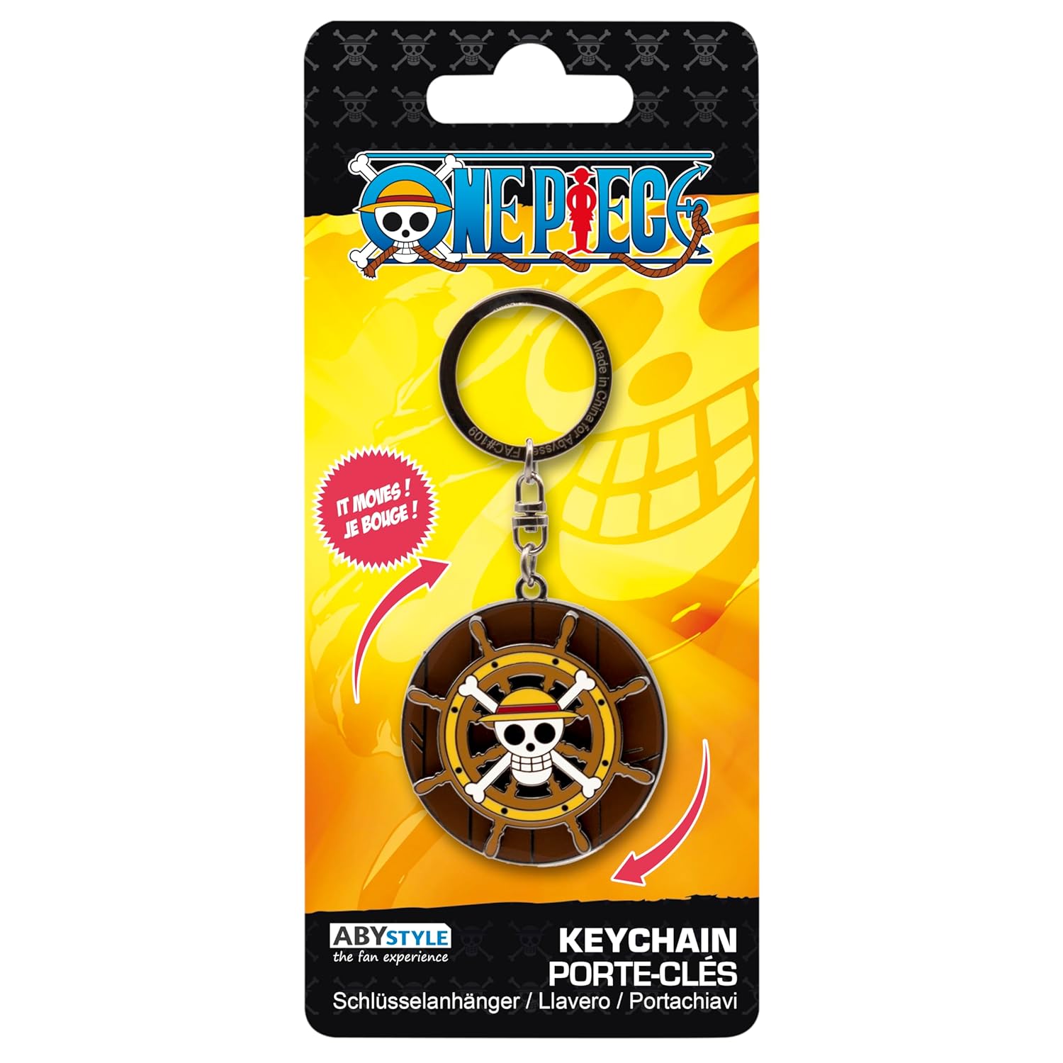 ABYSTYLE One Piece Thousand Sunny's Helm Moving Keychain 1.9" x 1.9" One Piece Merch, Anime Merch, Keychain Accesories Gift