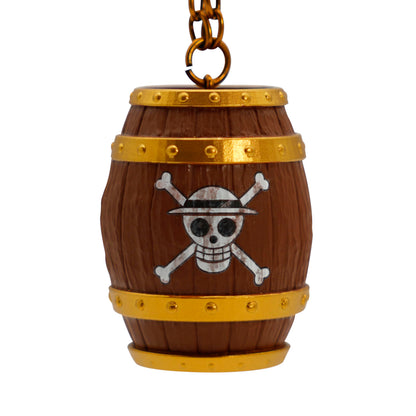 ABYSTYLE One Piece Barrel Skull 3D Keychain | Official Anime Accessory for Fans & Collectors | Luffy-Inspired Pirate Skull Key Ring for Backpacks, Bags, Gifts, and Display