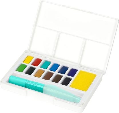 Faber-Castell Creative Studio Aquarel 12 Pan Set + Borstel, Tropisch Ontwerp, Kunst, Schilderij, Thuis, Kantoor, Kunststudio, Kunstenaar Benodigdheden, Cadeau, Cadeau