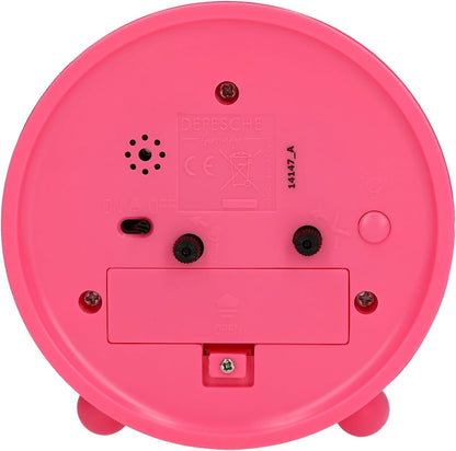 Depesche 14147 TOPModel - Wekker in roze voor kinderen, met modelmotief, stille klok met lichtfunctie