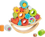 goki Flowerloop 66 56292 Balanceerspel, kleurrijk 21-delig behendigheidsspel van hout met kleurrijke stapel- en balanselementen en steeds nieuwe opbouwmogelijkheden