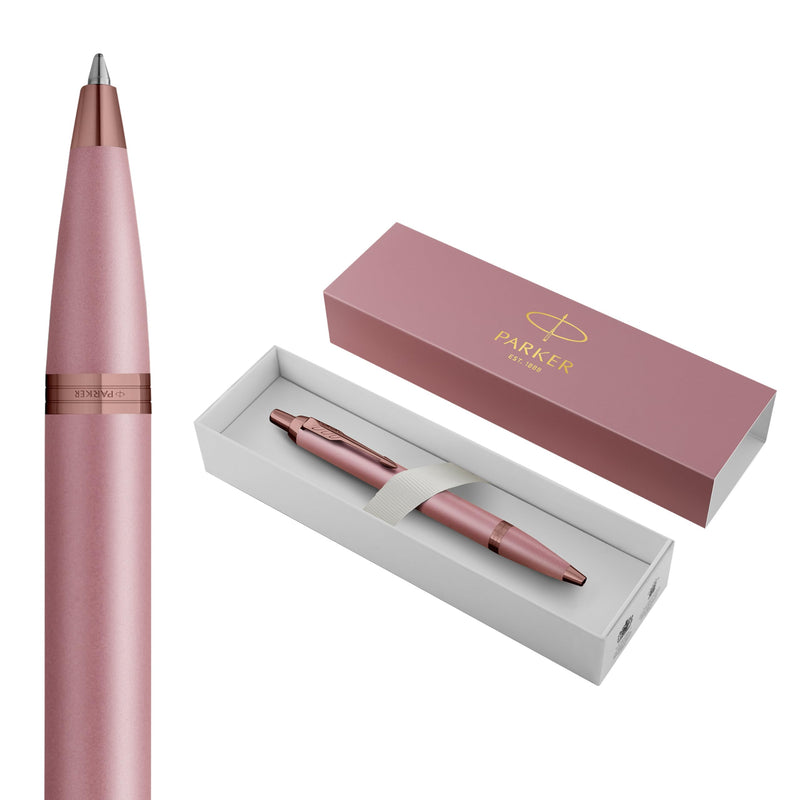 Parker IM Penna a sfera | Collezione Finishing Touch | finitura malva | punta media | inchiostro blu | confezione regalo