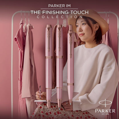 Parker IM Penna a sfera | Collezione Finishing Touch | finitura malva | punta media | inchiostro blu | confezione regalo