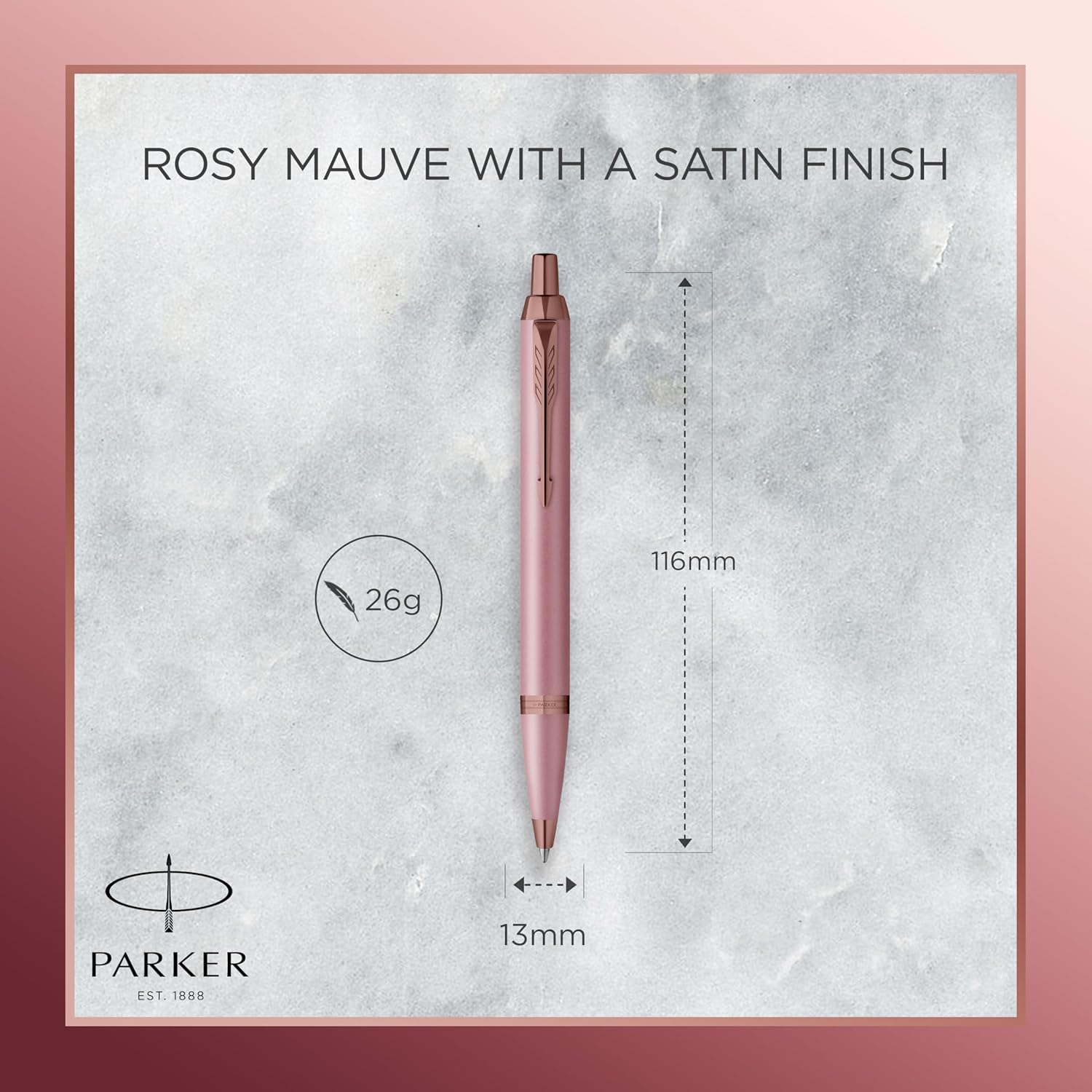 Parker IM Penna a sfera | Collezione Finishing Touch | finitura malva | punta media | inchiostro blu | confezione regalo
