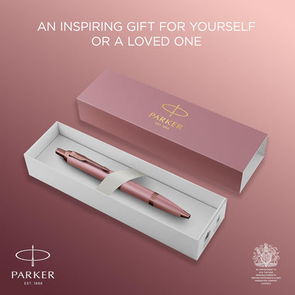 Parker IM Penna a sfera | Collezione Finishing Touch | finitura malva | punta media | inchiostro blu | confezione regalo