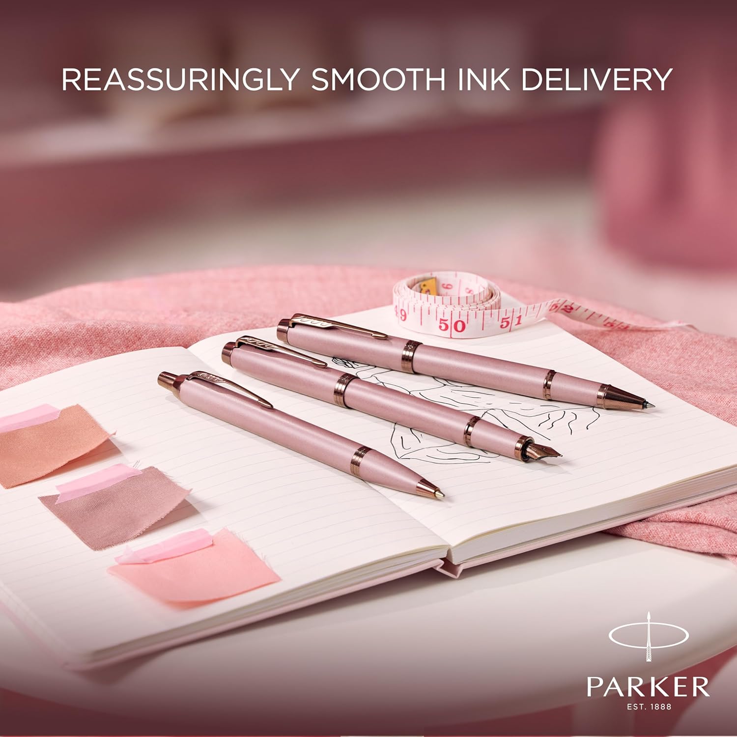 Parker IM Penna a sfera | Collezione Finishing Touch | finitura malva | punta media | inchiostro blu | confezione regalo