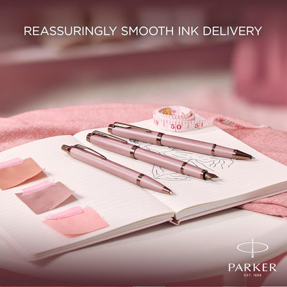 Parker IM Penna a sfera | Collezione Finishing Touch | finitura malva | punta media | inchiostro blu | confezione regalo