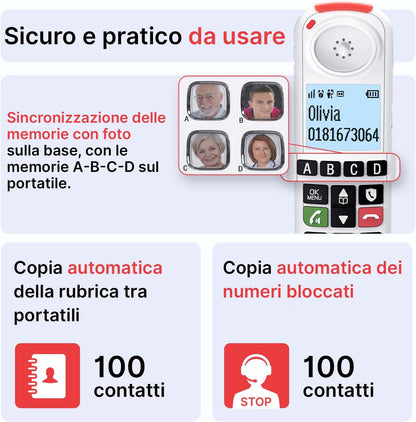 SWISSVOICE - Xtra 55 Handset - Portatile aggiuntivo per telefono cordless - DECT Swissvoice Xtra 2355, Xtra 2355 Duo e Xtra 3355 Combo - Facile da installare - Non funziona da solo con un modem