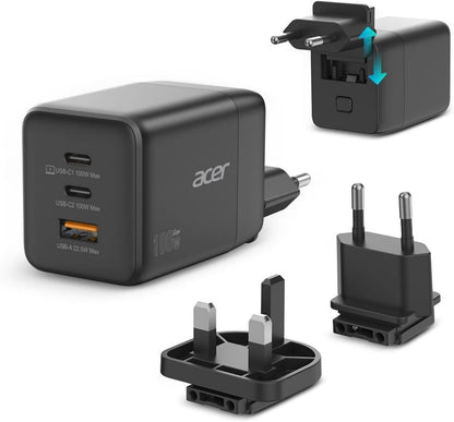 Acer HP.DSCAB.019 Caricabatterie per dispositivi mobili Universale Nero AC Ricarica rapida Interno (ACER GAN CHARGER - USB-C USB-A 100W