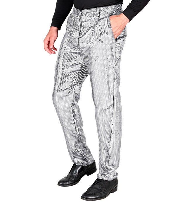 Widmann Party Fashion Pants (Silver Sequin Pants) (L) Silver