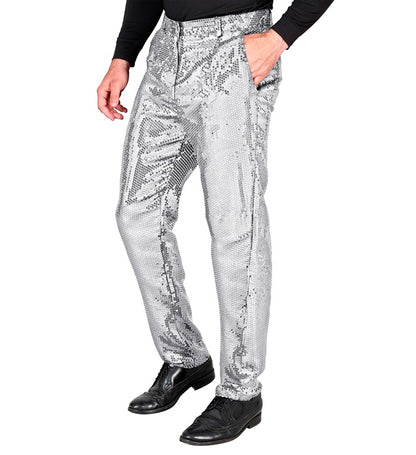 Widmann Party Fashion Pants (Silver Sequin Pants) (L) Silver