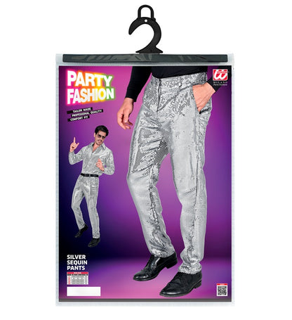 Widmann Party Fashion Pants (Silver Sequin Pants) (L) Silver