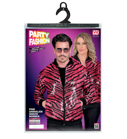 Widmann Party Fashion Bomber (Pink Animalier Sequin Bomber) (S/M) Pink