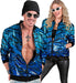 Widmann Party Fashion Bomber (Blue Waves Sequin Bomber) (S/M) Turquoise / Light Blue