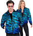 Widmann Party Fashion Bomber (Blue Waves Sequin Bomber) (L/XL) Turquoise / Light Blue