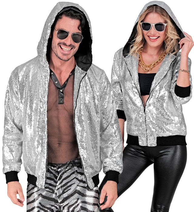 Widmann Party Fashion Bomber (Tie Dye Sequin Bomber) (XXL) Rainbow