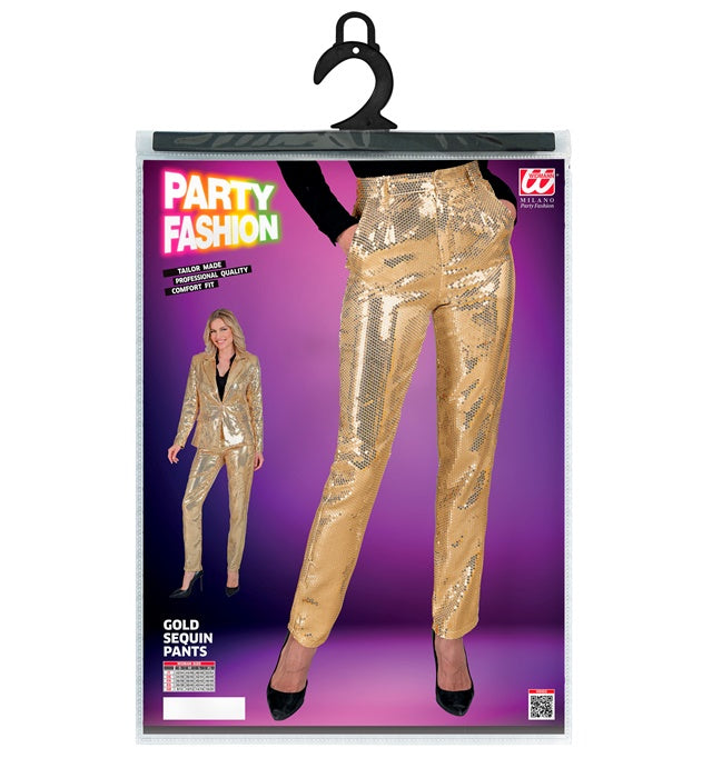 Widmann Party Fashion Pants (Gold Sequin Pants) (L) Gold