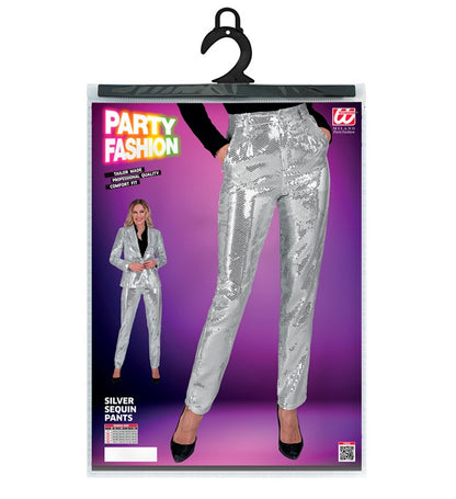 Widmann Party Fashion Pants (Silver Sequin Pants) (L) Silver