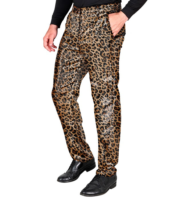 Widmann Party Fashion Pants (Animalier Leopard Sequin Pants) (M) Gold