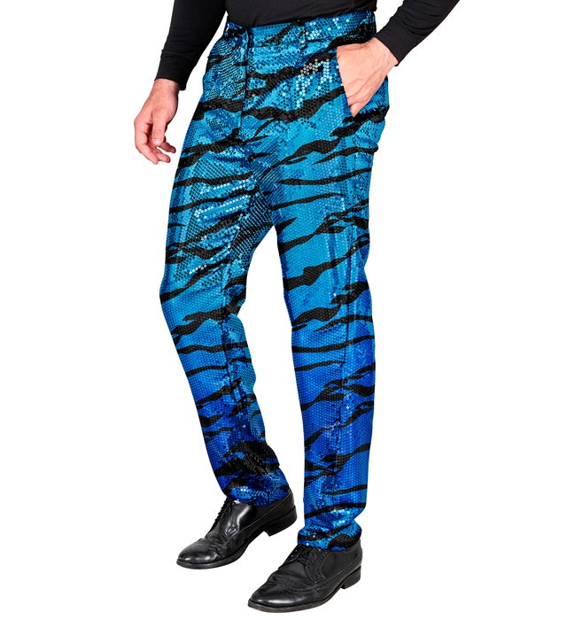 Widmann Party Fashion Pants (Animalier Zebra Sequin Pants) (XL) Silver