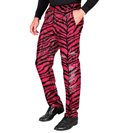 Widmann Party Fashion Pants (Pink Animalier Sequin Pants) (M) Pink