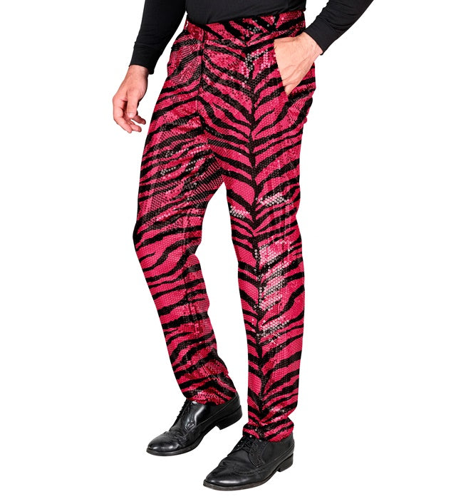 Widmann Party Fashion Pants (Pink Animalier Sequin Pants) (M) Pink