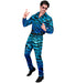 Widmann Party Fashion Pants (Blue Waves Sequin Pants) (L) Turquoise / Light Blue